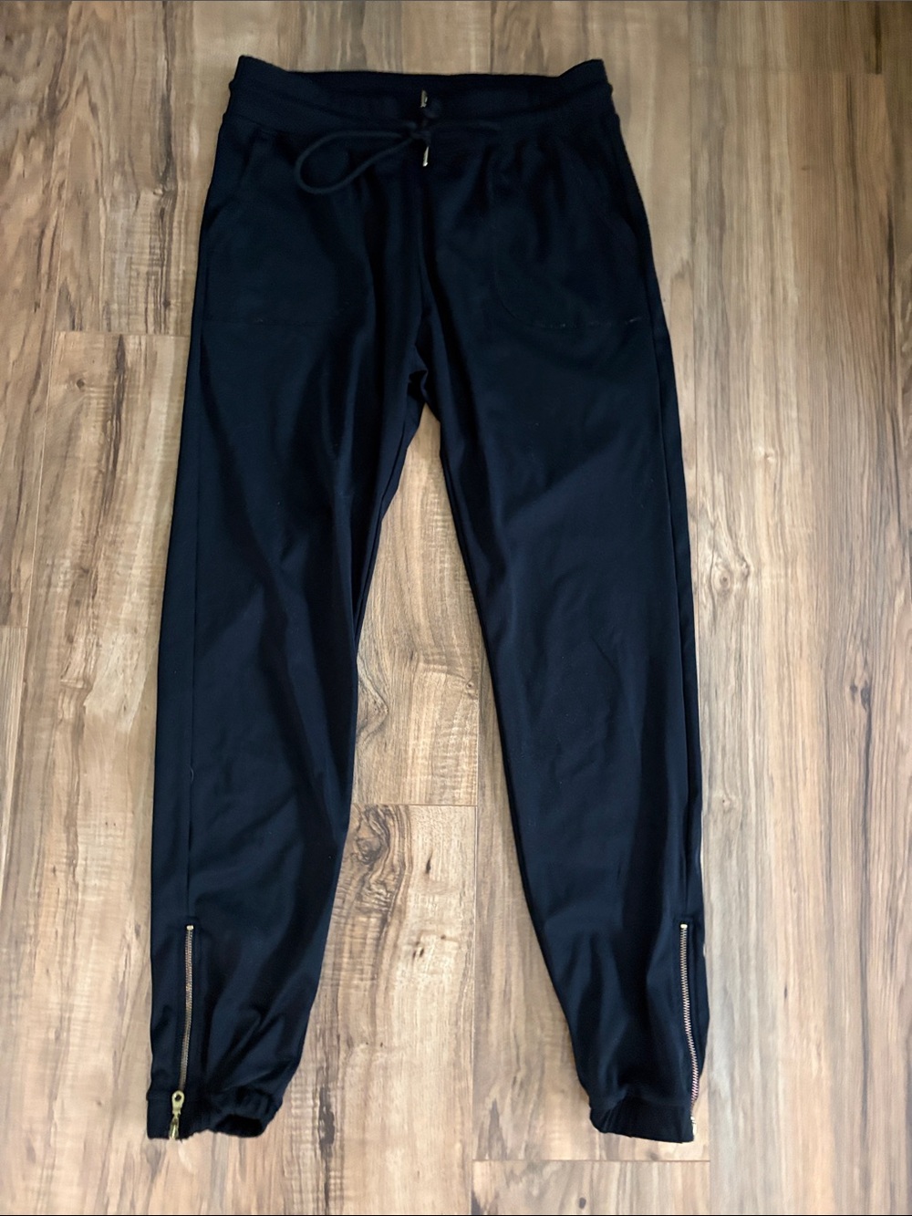 ZYIA Black Zip-Hem Track Joggers